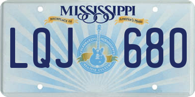 MS license plate LQJ680