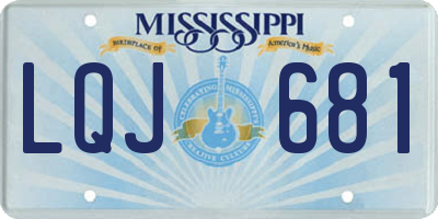 MS license plate LQJ681