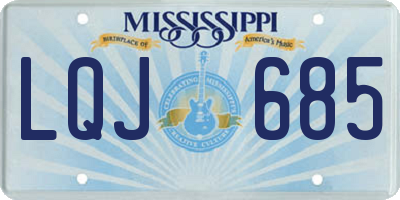 MS license plate LQJ685