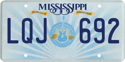 MS license plate LQJ692