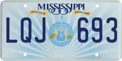 MS license plate LQJ693