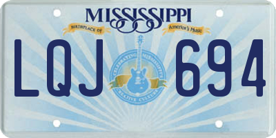 MS license plate LQJ694