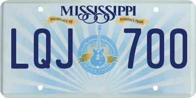 MS license plate LQJ700