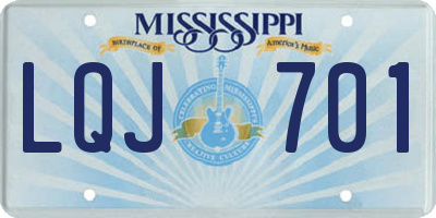 MS license plate LQJ701