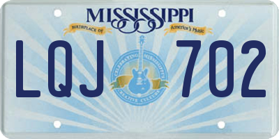 MS license plate LQJ702