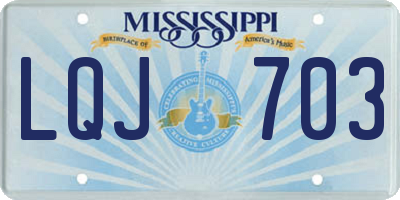 MS license plate LQJ703