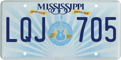 MS license plate LQJ705