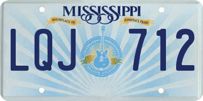 MS license plate LQJ712