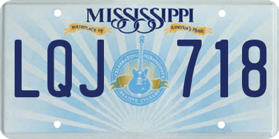 MS license plate LQJ718