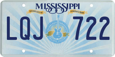 MS license plate LQJ722