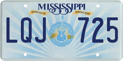 MS license plate LQJ725