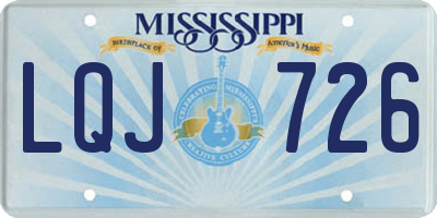 MS license plate LQJ726