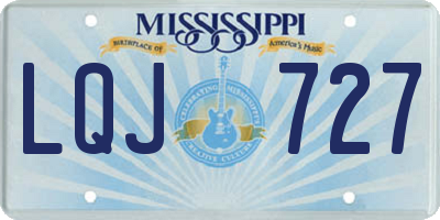 MS license plate LQJ727