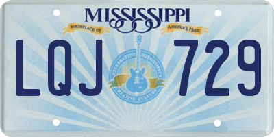 MS license plate LQJ729
