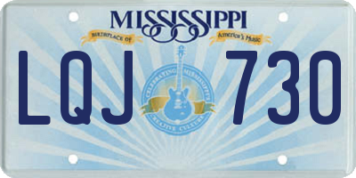 MS license plate LQJ730
