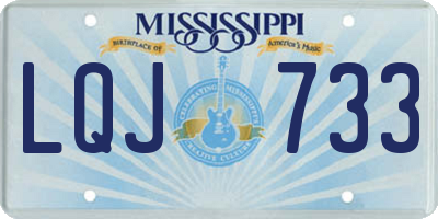 MS license plate LQJ733