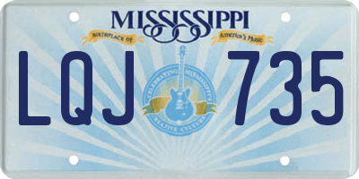MS license plate LQJ735