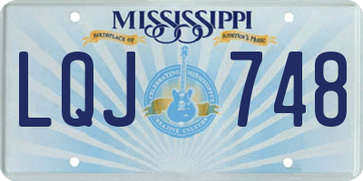 MS license plate LQJ748