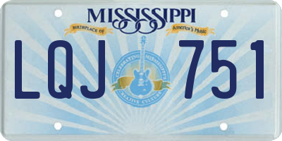 MS license plate LQJ751