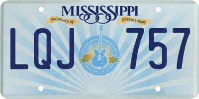 MS license plate LQJ757