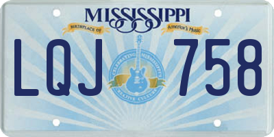 MS license plate LQJ758