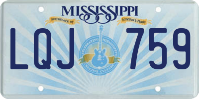 MS license plate LQJ759