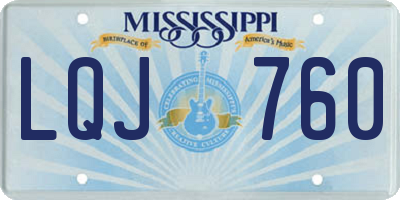 MS license plate LQJ760