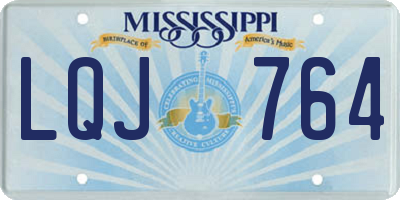 MS license plate LQJ764