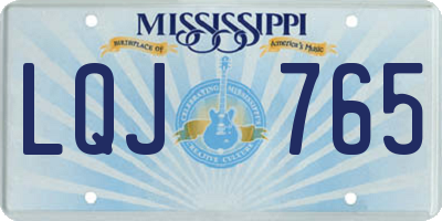 MS license plate LQJ765