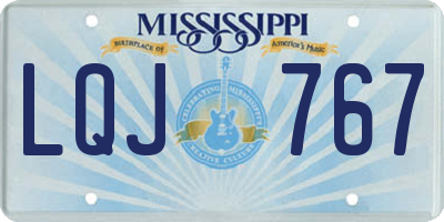 MS license plate LQJ767