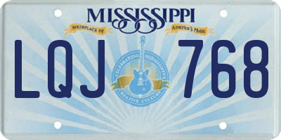 MS license plate LQJ768