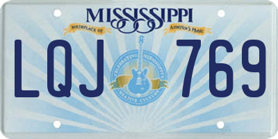 MS license plate LQJ769