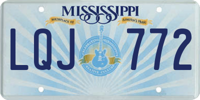 MS license plate LQJ772