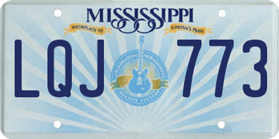 MS license plate LQJ773