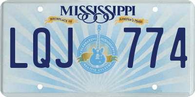 MS license plate LQJ774