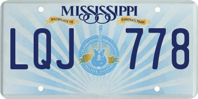 MS license plate LQJ778