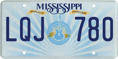 MS license plate LQJ780