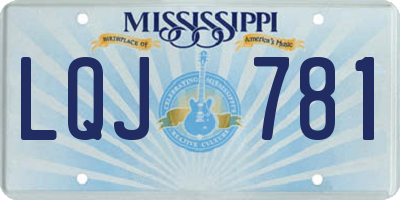 MS license plate LQJ781