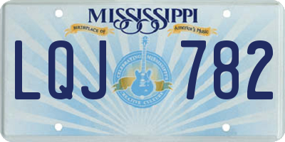 MS license plate LQJ782