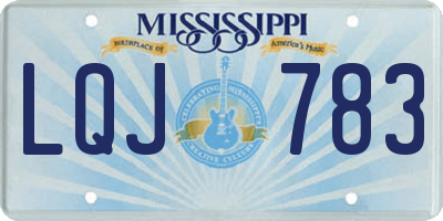 MS license plate LQJ783