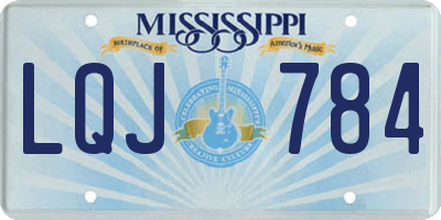 MS license plate LQJ784