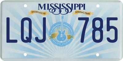 MS license plate LQJ785