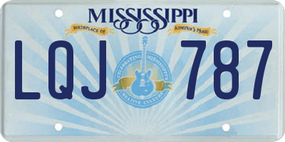 MS license plate LQJ787