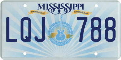 MS license plate LQJ788