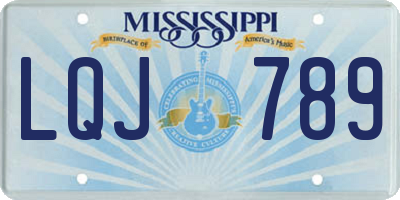 MS license plate LQJ789