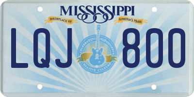 MS license plate LQJ800