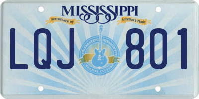 MS license plate LQJ801