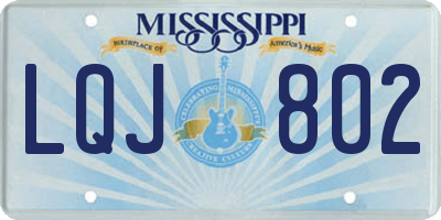 MS license plate LQJ802