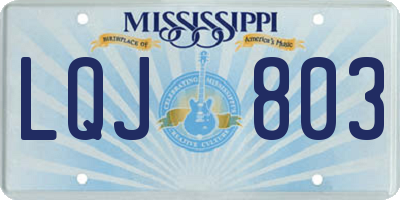 MS license plate LQJ803