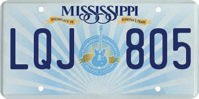 MS license plate LQJ805